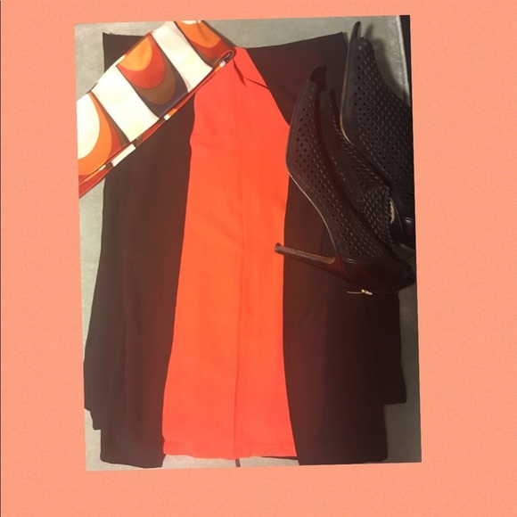 Black semi-wide pants with orange panels Size M/L - Picture 4 of 6